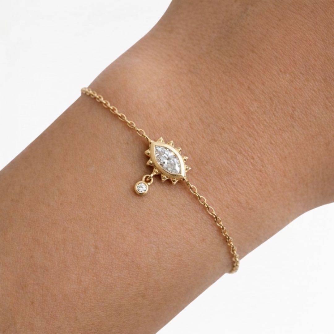 Bracelet oeil plaqué or 18K Lucky You Bellaime 4