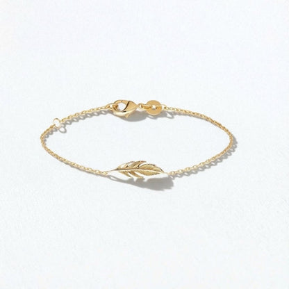 Bracelet plume plaqué or 18K Bellaime