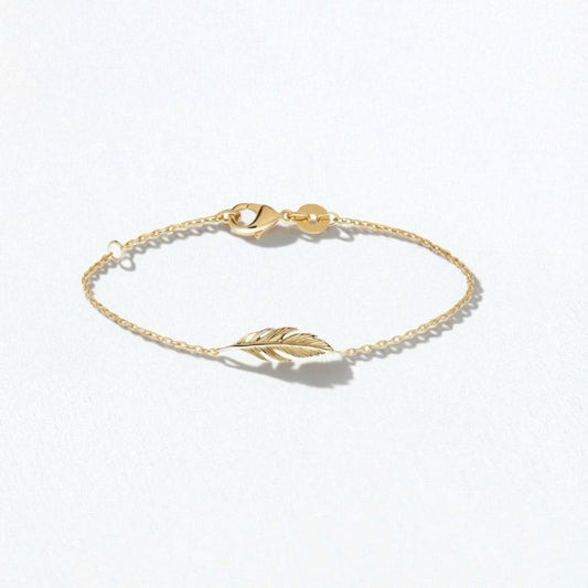 Bracelet plume plaqué or 18K Bellaime