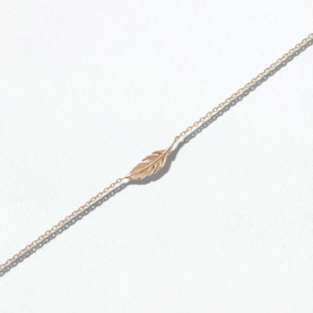 Bracelet plume plaqué or 18K Bellaime 5