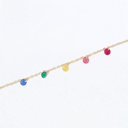 Bracelet multicolore plaqué or 18K zirconium Rainbow Loop Bellaime 3