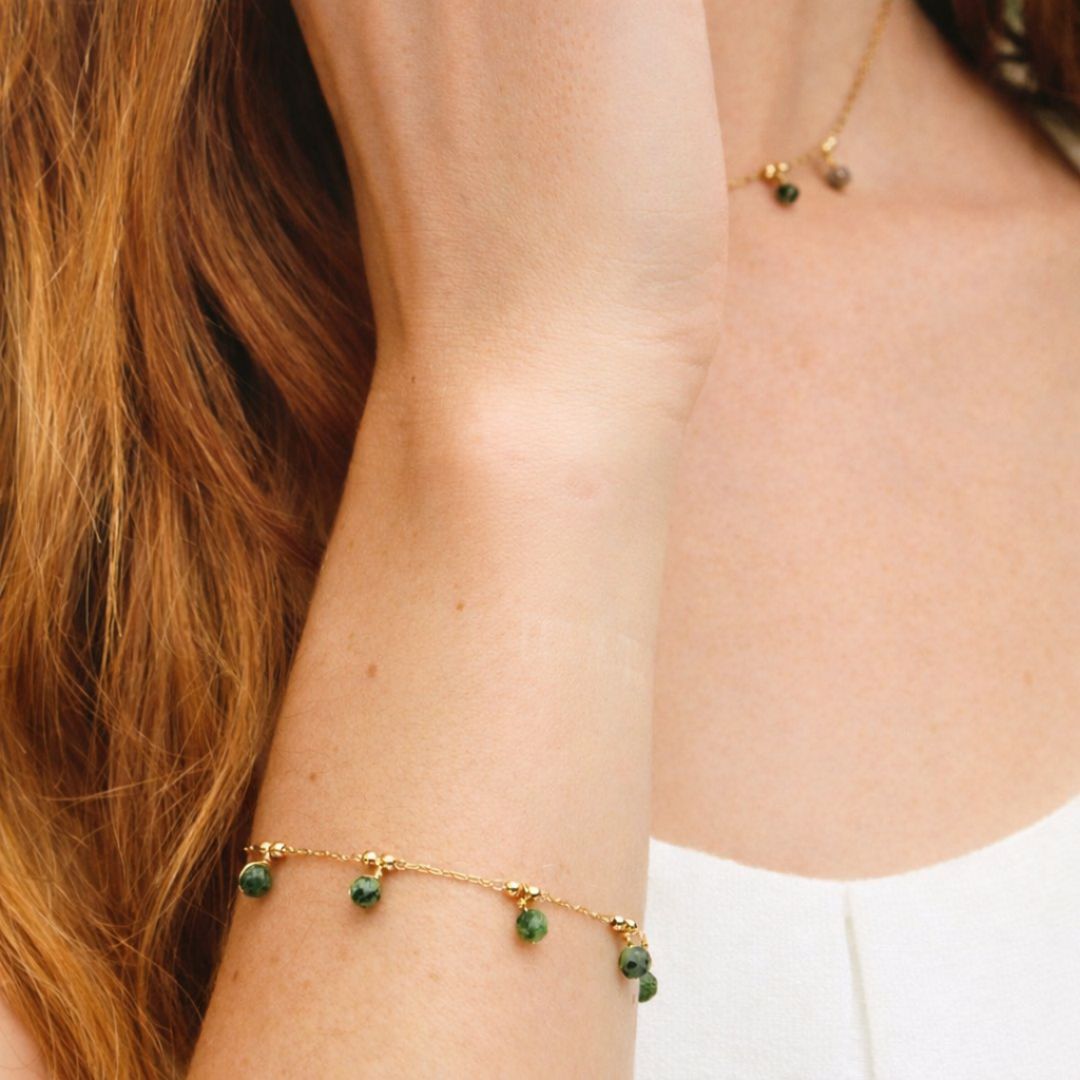 Bracelet rubis zoisite plaqué or 18K Honora Bellaime 2