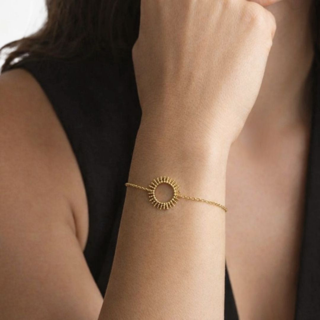 Bracelet soleil plaqué or 18K Helios Bellaime 3