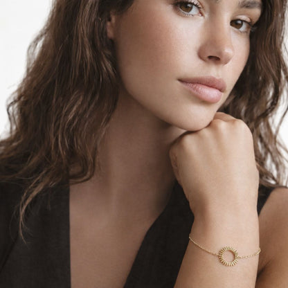 Bracelet soleil plaqué or 18K Helios Bellaime 4