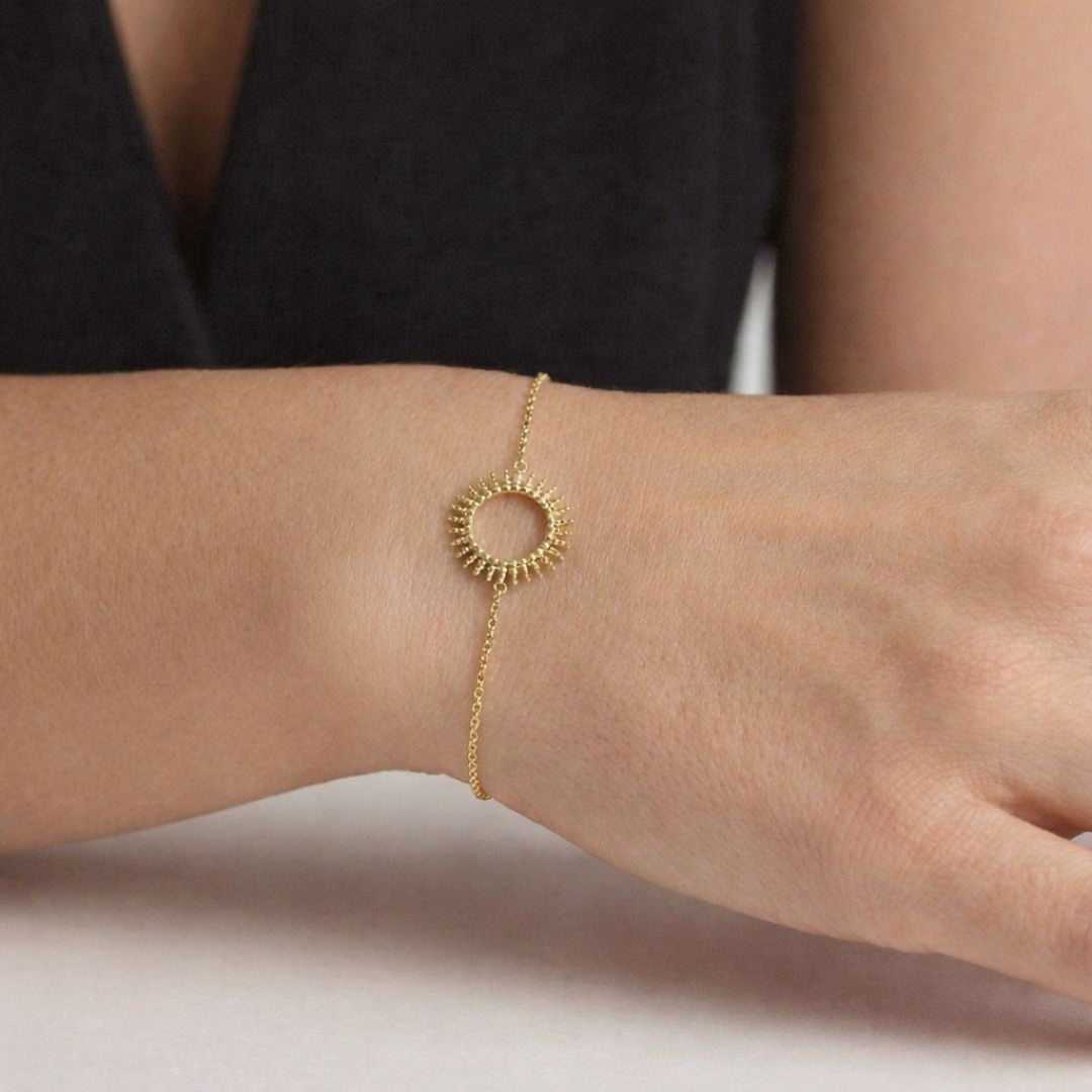 Bracelet soleil plaqué or 18K Helios Bellaime 5