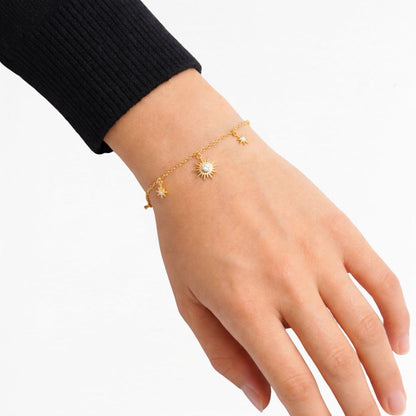 Bracelet soleil plaqué or 18K Sun Circle Bellaime 4