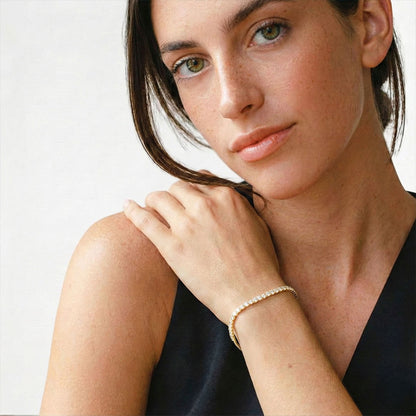 Bracelet tennis plaqué or 18K 2