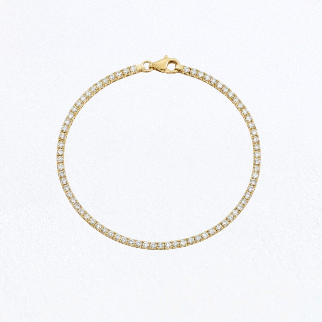 Bracelet tennis plaqué or 18K