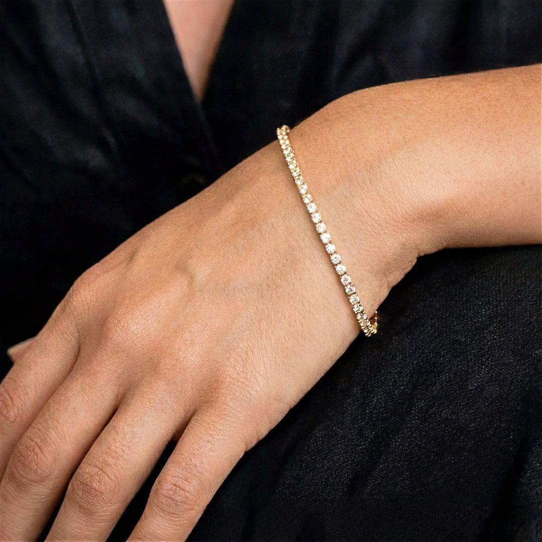 Bracelet tennis plaqué or 18K 2