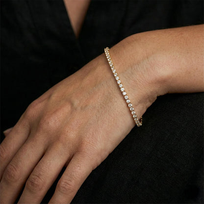 Bracelet tennis plaqué or 18K 3
