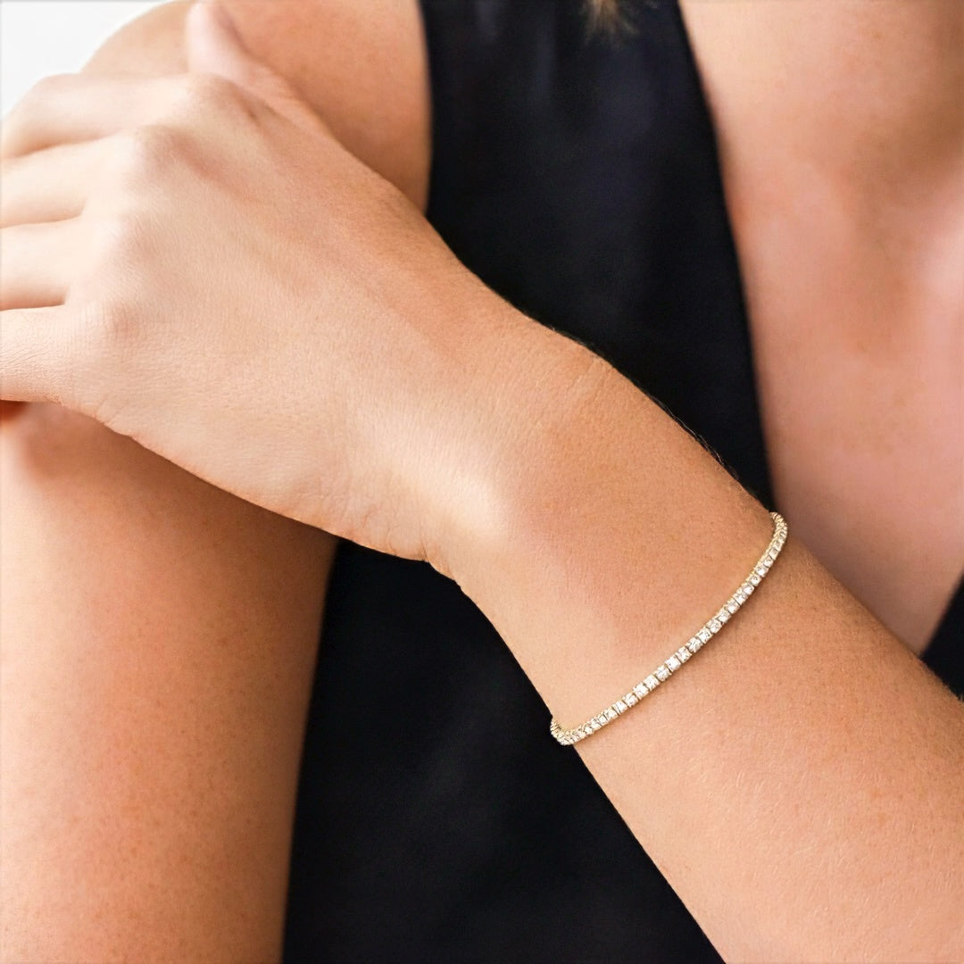 Bracelet tennis plaqué or 18K 4