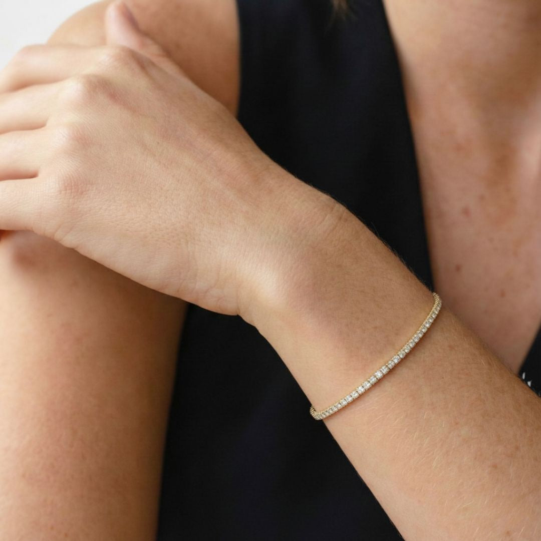 Bracelet tennis plaqué or 18K 3