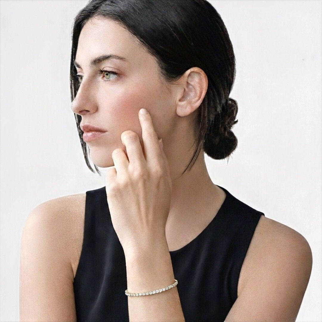 Bracelet tennis plaqué or 18K 5