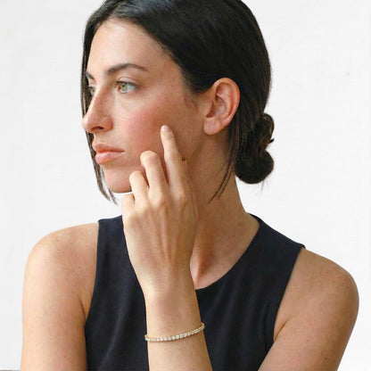 Bracelet tennis plaqué or 18K 5