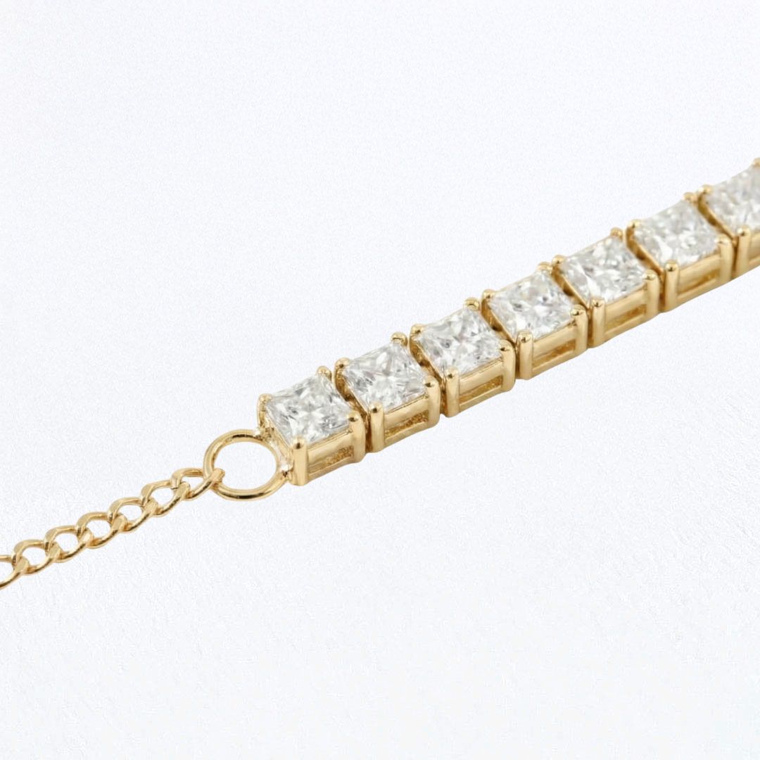 Bracelet tennis plaqué or 18K 6