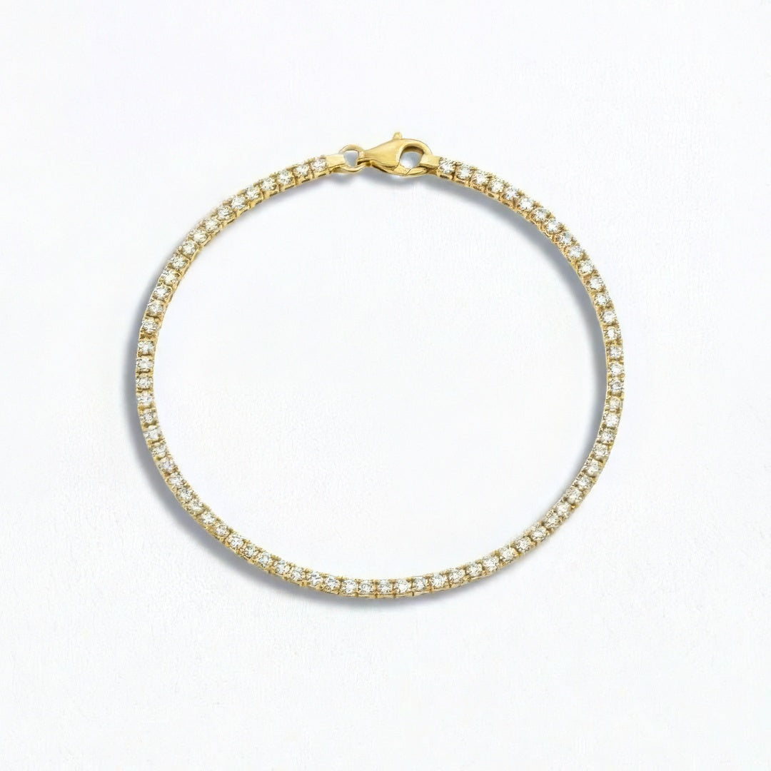 Bracelet tennis plaqué or 18K