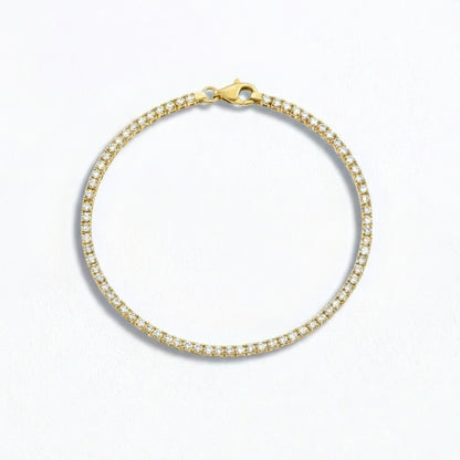 Bracelet tennis plaqué or 18K