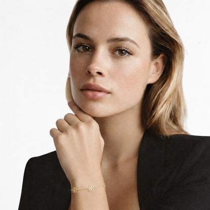 Bracelet trefle plaqué or 18K Alienor Bellaime 3