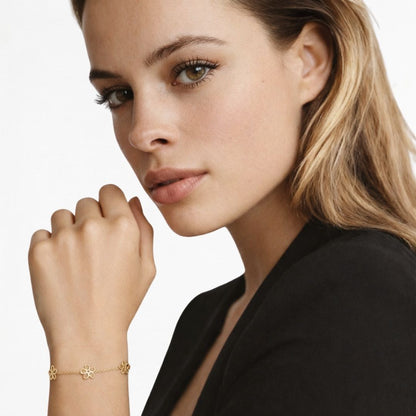 Bracelet trefle plaqué or 18K Alienor Bellaime 2