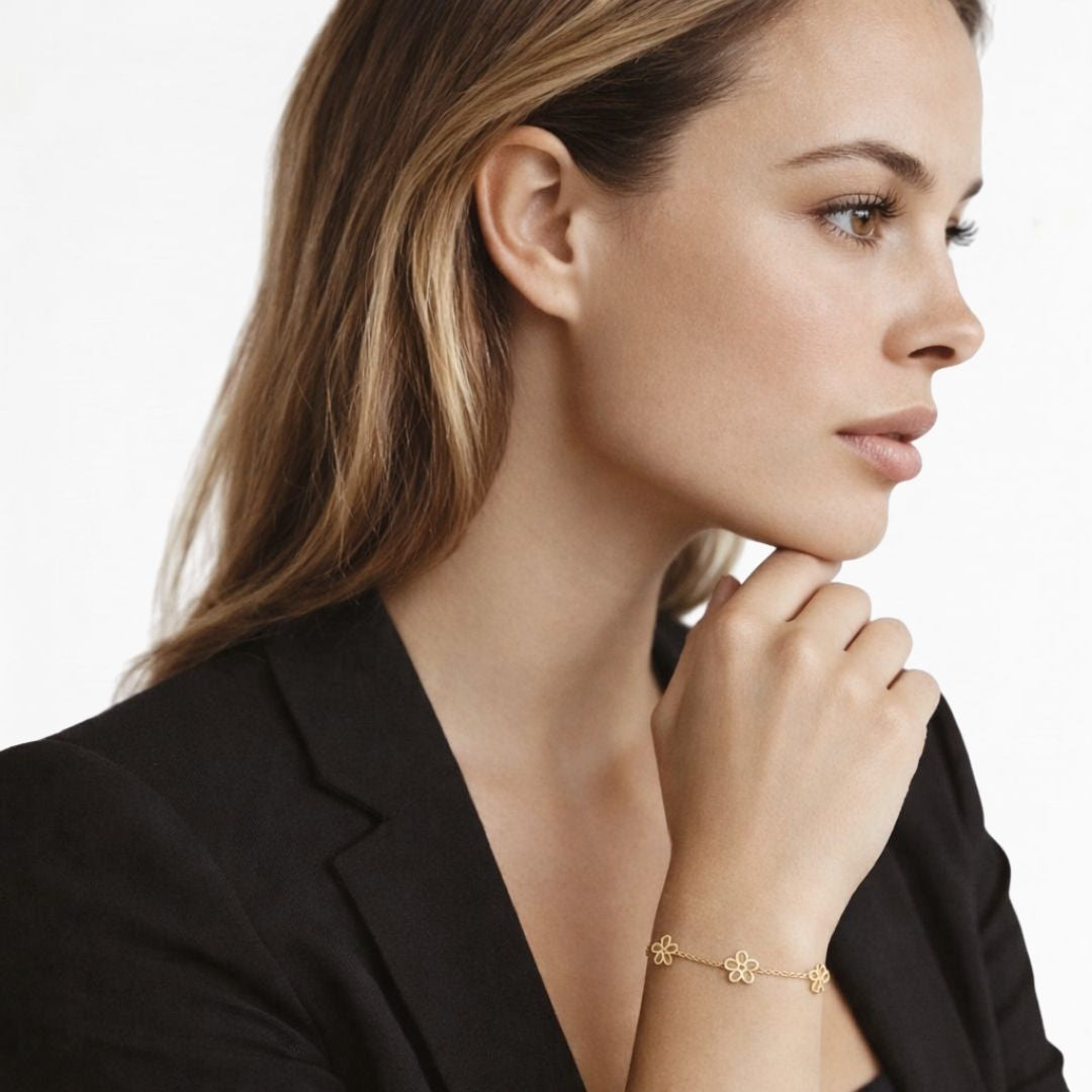 Bracelet trefle plaqué or 18K Alienor Bellaime 4