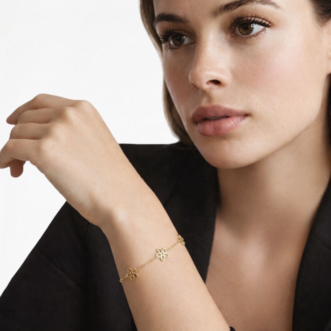 Bracelet trefle plaqué or 18K Alienor Bellaime 5