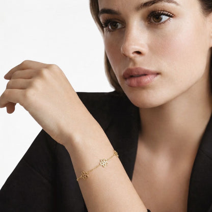 Bracelet trefle plaqué or 18K Alienor Bellaime 5