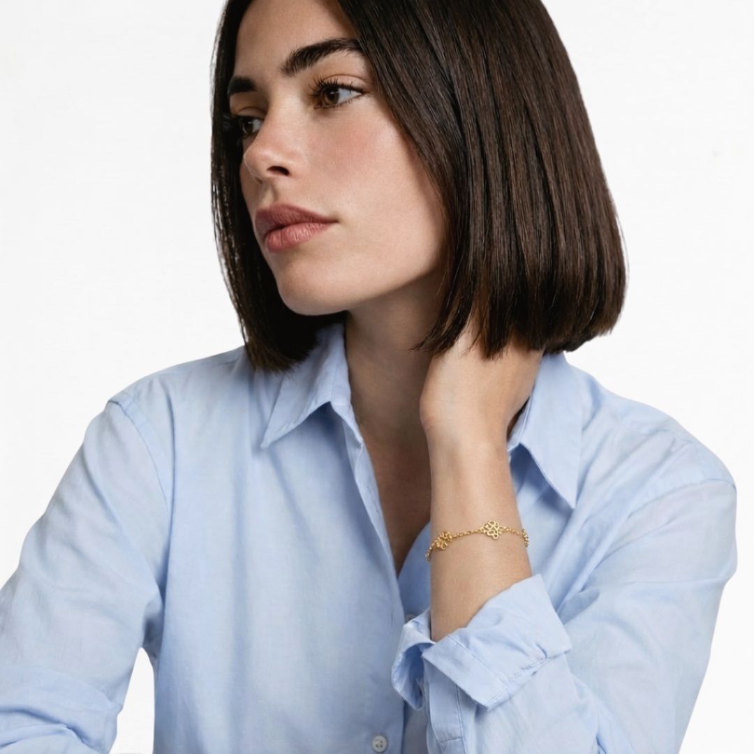 Bracelet trefle plaqué or 18K Iconic Clover Bellaime 2