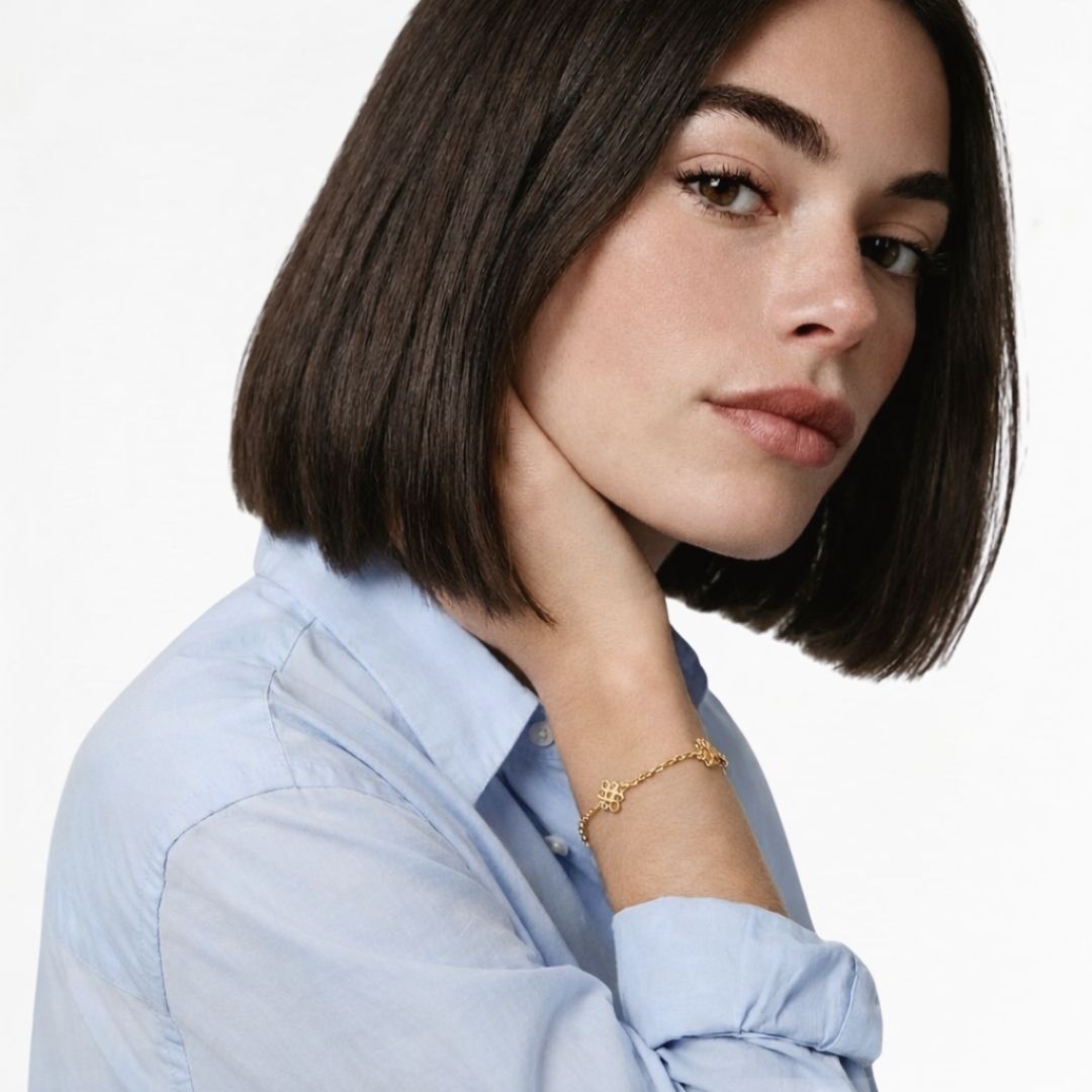 Bracelet trefle plaqué or 18K Iconic Clover Bellaime 3