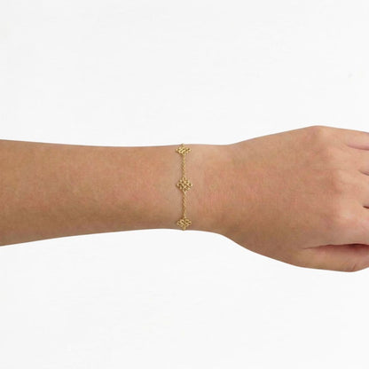 Bracelet trefle plaqué or 18K Iconic Clover Bellaime 4