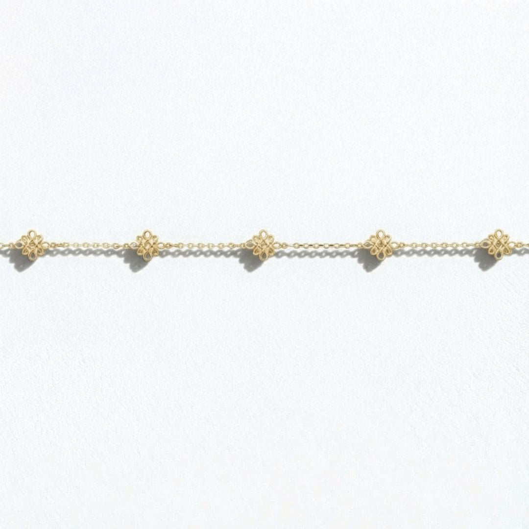 Bracelet trefle plaqué or 18K Iconic Clover Bellaime 5