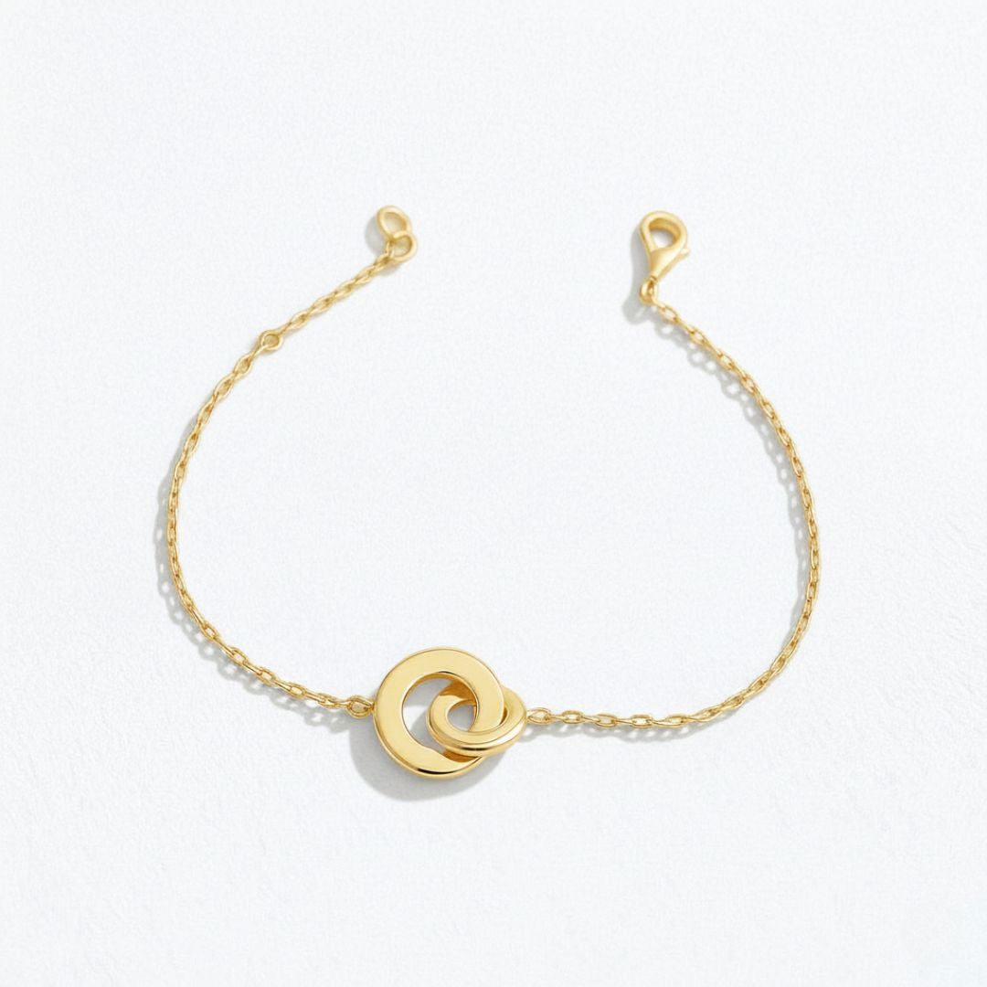 Bracelet anneaux entrelacés plaqué or 18K You and Me Bellaime 4