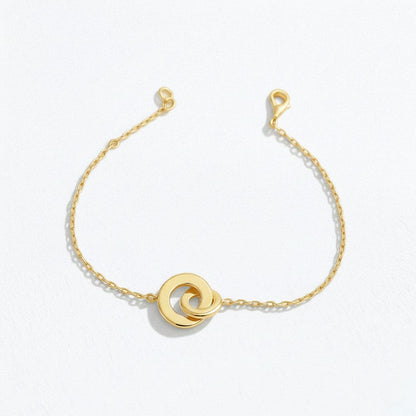 Bracelet anneaux entrelacés plaqué or 18K You and Me Bellaime 4