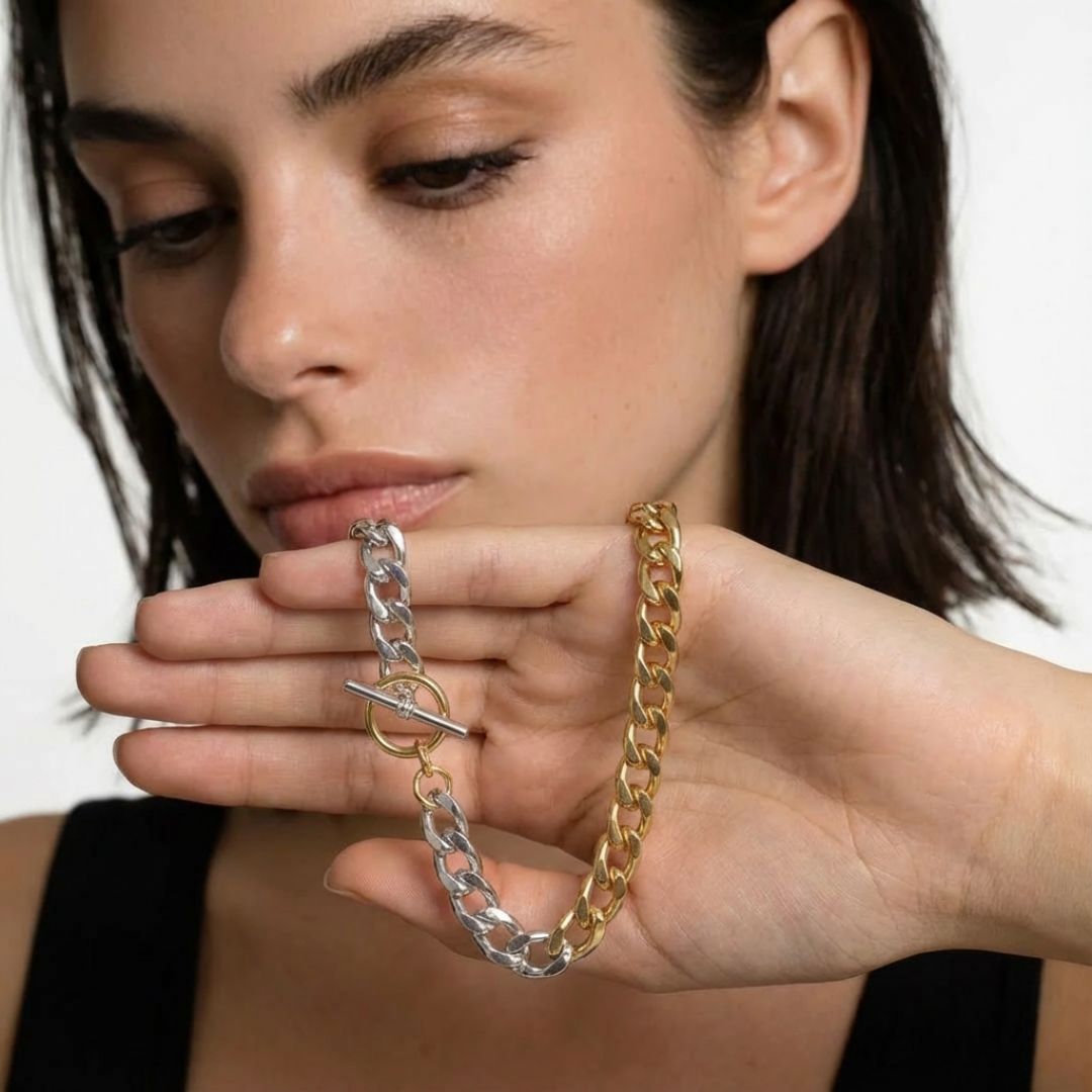 Collier acier inoxydable Duo Tone Bellaime 4