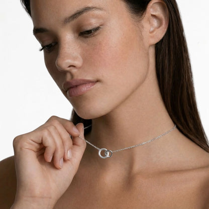 Collier anneaux entrelacés argent 925 You and Me Bellaime 3