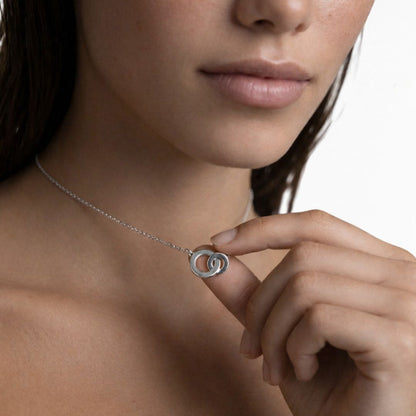 Collier anneaux entrelacés argent 925 You and Me Bellaime 4