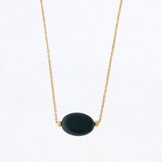 Collier obsidienne noire plaqué or 18K Black Odity Bellaime 2