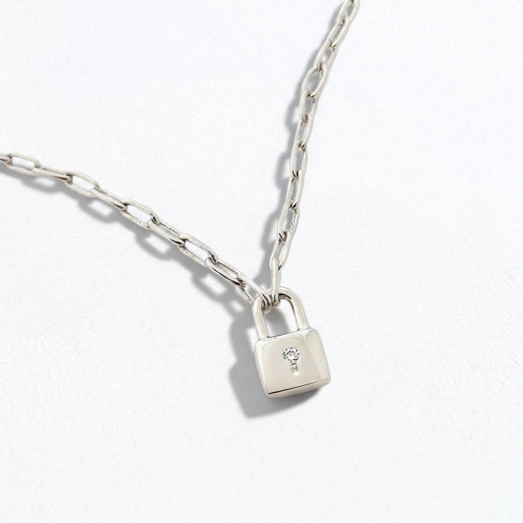 Collier cadenas argent 925 zirconium The Secret Bellaime 3