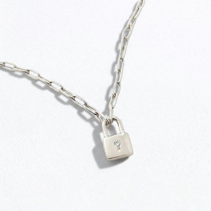 Collier cadenas argent 925 zirconium The Secret Bellaime 3