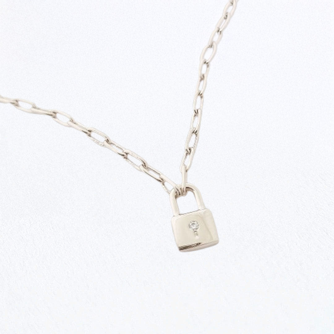 Collier cadenas argent 925 zirconium The Secret Bellaime 3