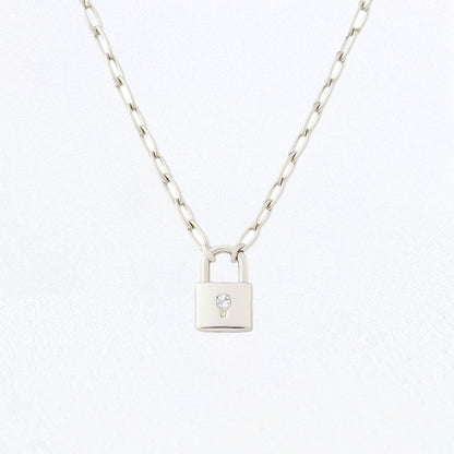 Collier cadenas argent 925 zirconium The Secret Bellaime