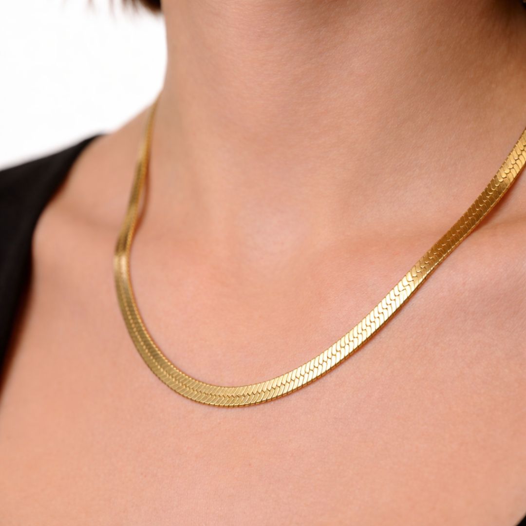 Collier cobra plaqué or 18K Bellaime 3
