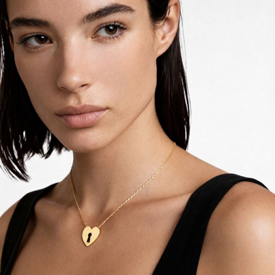 Collier cœur plaqué or 18K Deep Love Bellaime 2