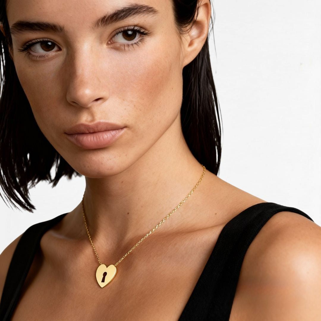 Collier cœur plaqué or 18K Deep Love Bellaime 2