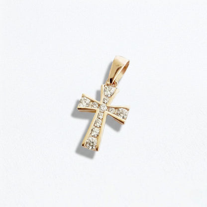 Collier croix femme plaqué or 18K zirconium Bellaime 5