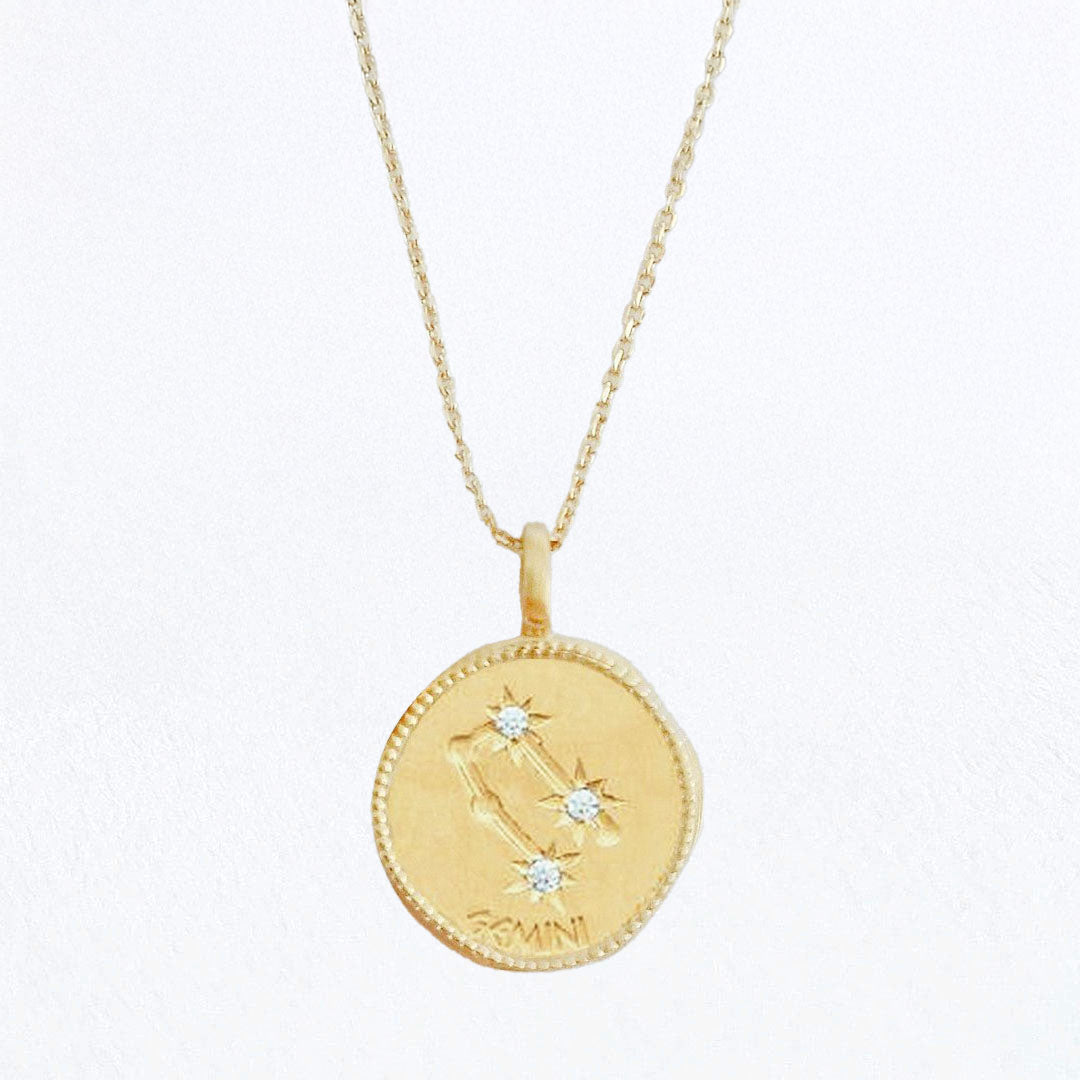 Collier Lion - Signe Astro - Constellation - Plaqué Or 18K Zirconium