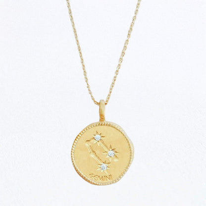 Collier Lion - Signe Astro - Constellation - Plaqué Or 18K Zirconium