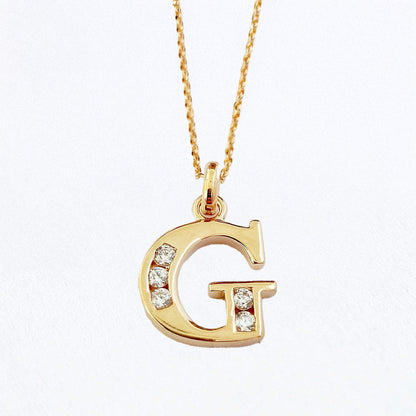 Collier lettre G plaqué or 18K zirconium Basic & Perfect Bellaime