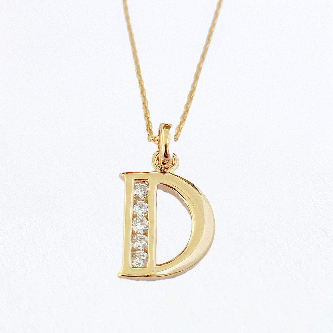 Collier Lettre I - Basic & Perfect - Plaqué Or 18K Zirconium