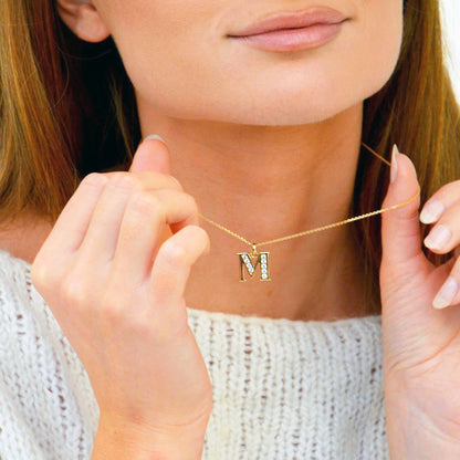 Collier Lettre V - Basic & Perfect - Plaqué Or 18K Zirconium