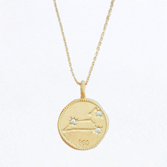 Collier Lion - Signe Astro - Constellation - Plaqué Or 18K Zirconium